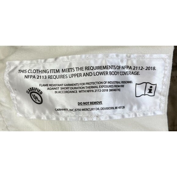 Carhartt FR Pants Mens 36x30 Flame Resistant Canvas Original Fit FRB159 Workwear - Picture 8 of 14